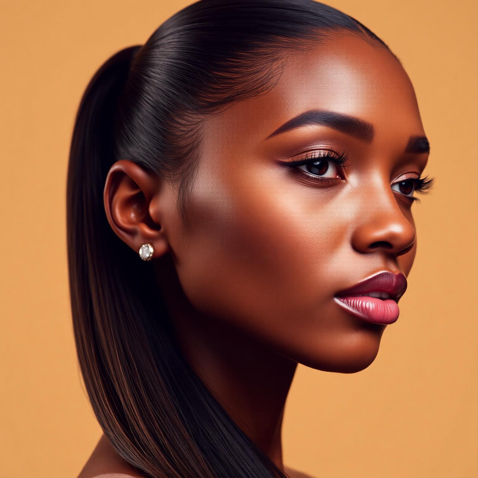 Editorial portrait — signature PStyles ponytail